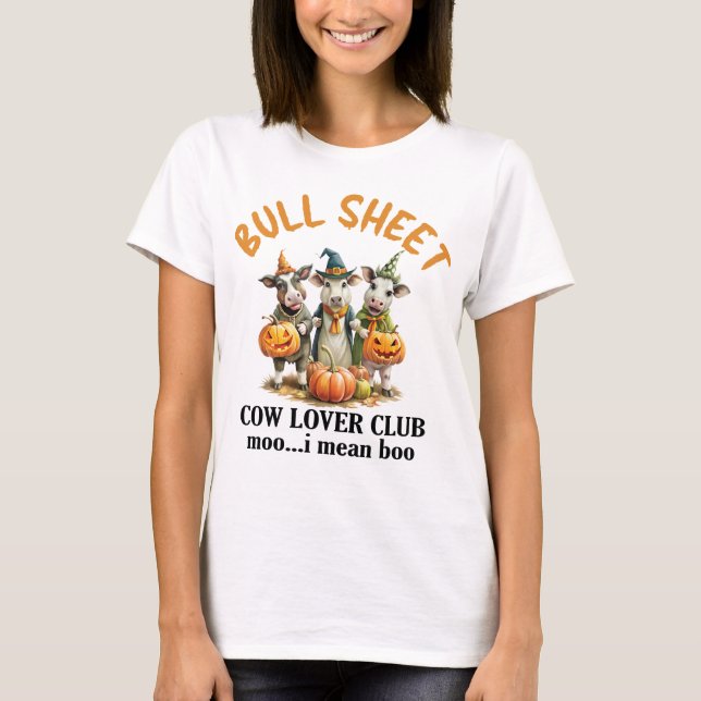 Funny Halloween Bull Sheet  T-Shirt (Front)