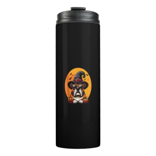 Funny Halloween Bulldog Dog Dad Dog Mom English Bu Thermal Tumbler