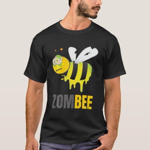 Funny Halloween Bumble Bee Zombee Zombie Graphic C T_Shirt