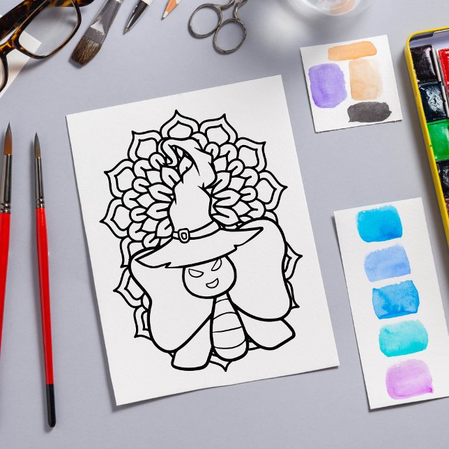 Funny Halloween Butterfly Coloring Page Poster (Creator Uploaded)