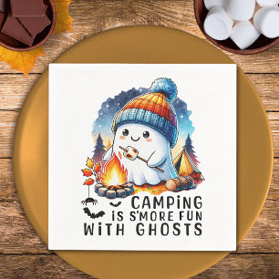 Funny Halloween Camping is S'more Fun With Ghosts Napkins