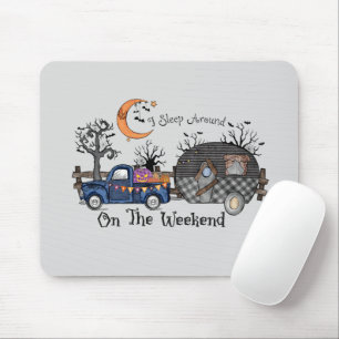 Funny Halloween Camping Mouse Pad
