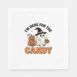 Funny Halloween Candy Ghost Pumpkin Vintage Design Napkins