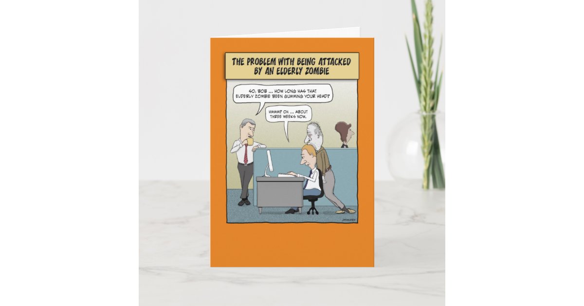 Funny Halloween card: Elderly Zombie Card | Zazzle