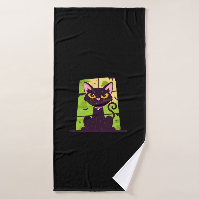 Funny Halloween Cat Costume  Bath Towel (Bath Towel)