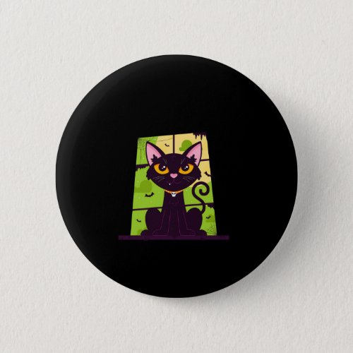 Funny Halloween Cat Costume  Button