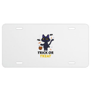 funny halloween cat costume halloween gift license plate