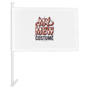 Funny Halloween Cat Mew Costume Vintage Design_1 Car Flag