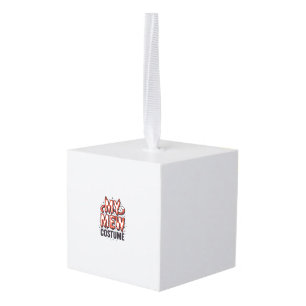 Funny Halloween Cat Mew Costume Vintage Design_1 Cube Ornament