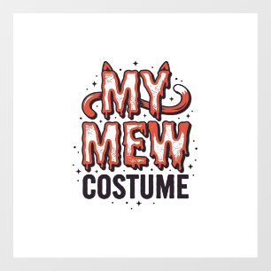 Funny Halloween Cat Mew Costume Vintage Design_1 Window Cling