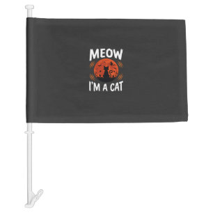 Funny Halloween Cat Moon Silhouette Graphic Car Flag