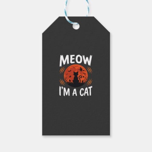 Funny Halloween Cat Moon Silhouette Graphic Gift Tags
