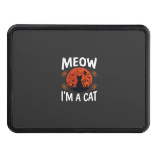 Funny Halloween Cat Moon Silhouette Graphic Hitch Cover