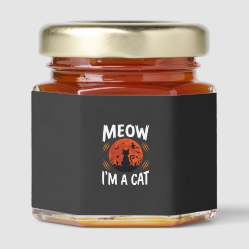 Funny Halloween Cat Moon Silhouette Graphic Honey Jar Favors
