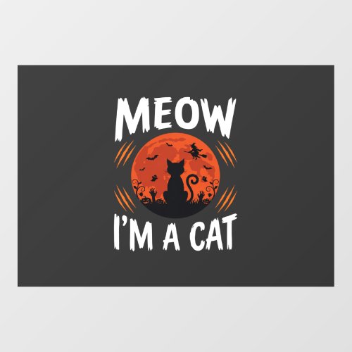 Funny Halloween Cat Moon Silhouette Graphic Window Cling