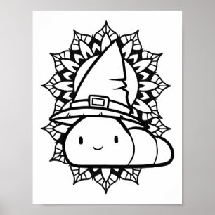 Funny Halloween Caterpillar Coloring Page Poster
