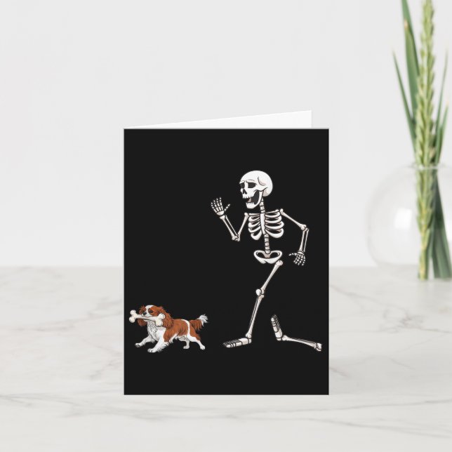 Funny Halloween Cavalier King Charles Spaniel And  Card (Front)