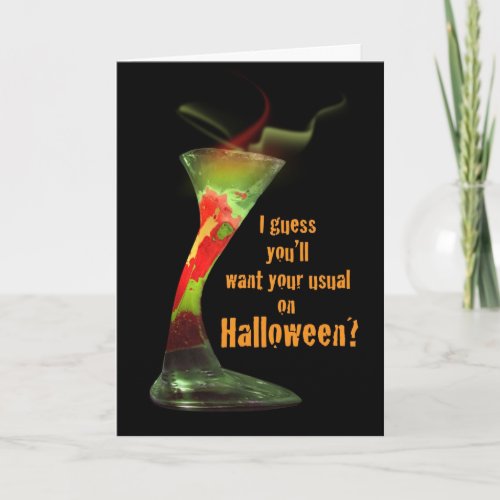 Funny Halloween cocktail card