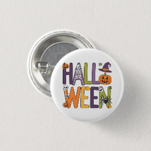 Funny halloween colorful button