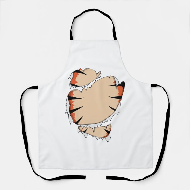 Funny Halloween Cool Funny Halloween For Tiger Apron (Front)