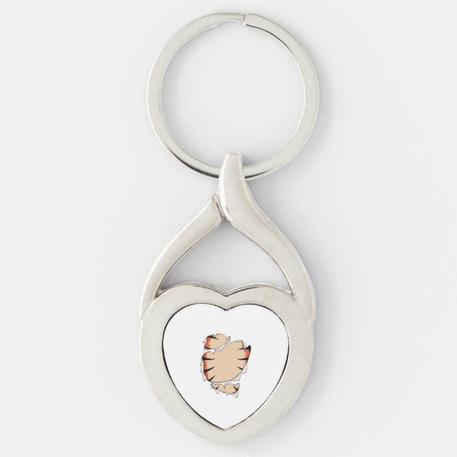 Funny Halloween Cool Funny Halloween For Tiger Keychain (Front)