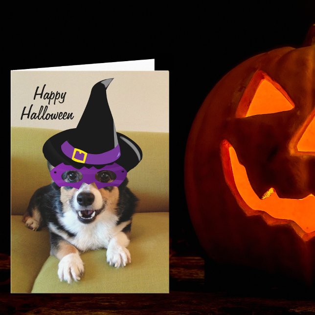 Funny Halloween Corgi in Costume Card (Creator Uploaded)