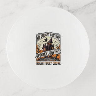 Funny Halloween Costume Broke Witch Haunted House Trinket Tray