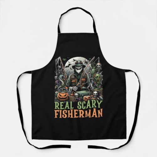 Funny Halloween Costume Fisherman Fishing Trick Or Apron