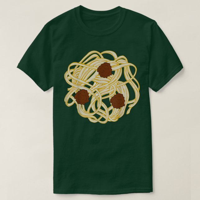 Funny Halloween Costume Food Spaghetti Meatballs S T-Shirt (Design Front)