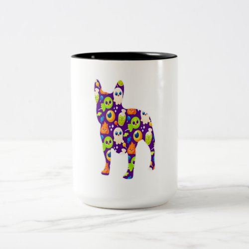 Funny Halloween Costume French Bulldog Dog Lover Two_Tone Coffee Mug