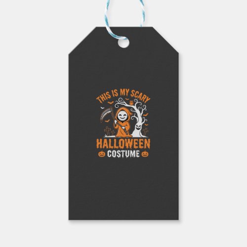 Funny Halloween Costume Grim Reaper Graveyard Desi Gift Tags