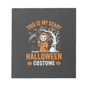 Funny Halloween Costume Grim Reaper Graveyard Desi Notepad