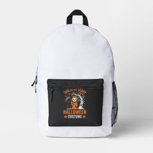 Funny Halloween Costume Grim Reaper Graveyard Desi Printed Backpack