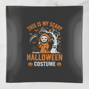 Funny Halloween Costume Grim Reaper Graveyard Desi Trinket Tray