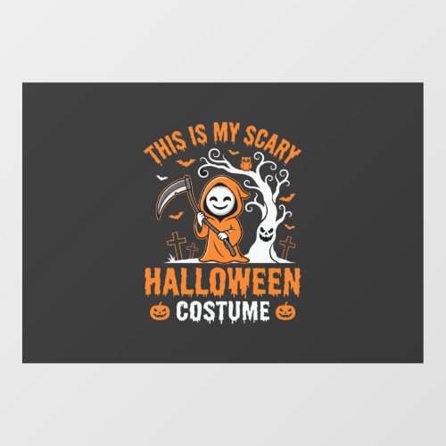 Funny Halloween Costume Grim Reaper Graveyard Desi Window Cling