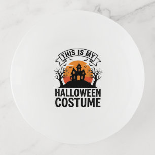 Funny Halloween Costume Haunted House Vintage Shir Trinket Tray