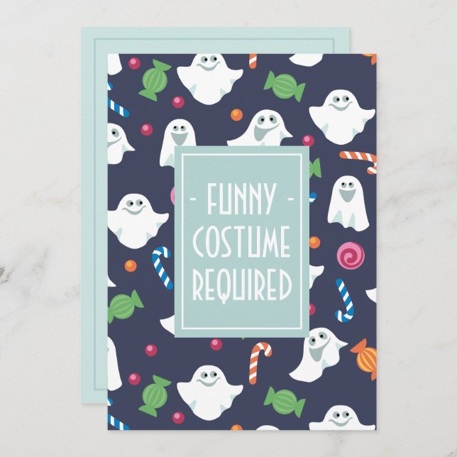 Funny Halloween Costume Party Invitation (Front/Back)