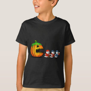 Funny Halloween Costume Pumpkin Eating Baseball Pl T-Shirt