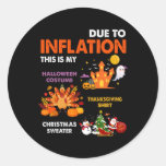 Funny Halloween Costume Thanksgiving Ugly Christma Classic Round Sticker