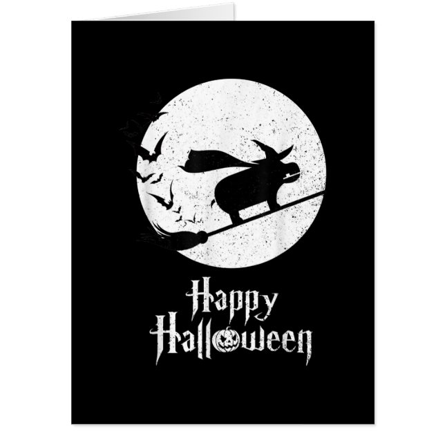 Funny Halloween Costume Witch Hippo Lover Gift Card (Front)
