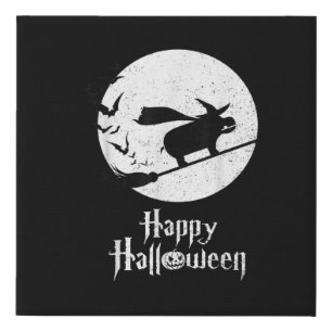 Funny Halloween Costume Witch Hippo Lover Gift Faux Canvas Print