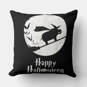 Funny Halloween Costume Witch Hippo Lover Gift Throw Pillow