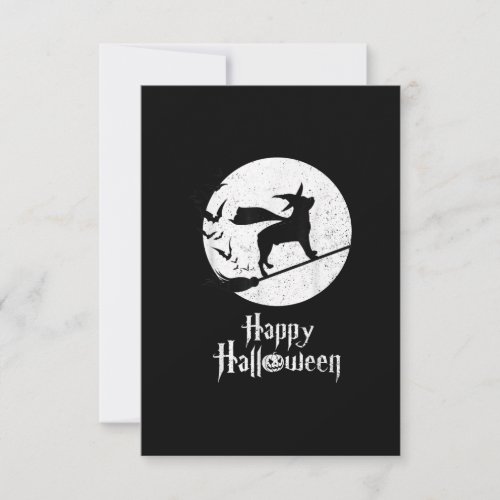 Funny Halloween Costume Witch Rottweiler Dog Lover RSVP Card