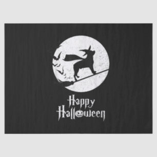 Funny Halloween Costume Witch Rottweiler Dog Lover Tissue Paper