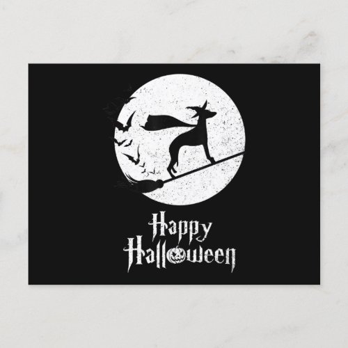 Funny Halloween Costume Witch WHIPPET Dog Lover Announcement Postcard