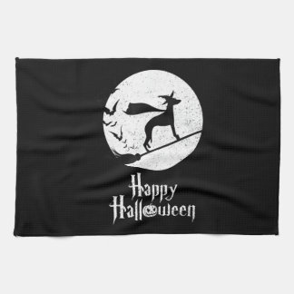 Funny Halloween Costume Witch WHIPPET Dog Lover Gi Kitchen Towel