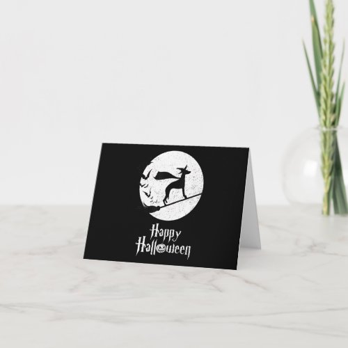 Funny Halloween Costume Witch WHIPPET Dog Lover Gi Note Card