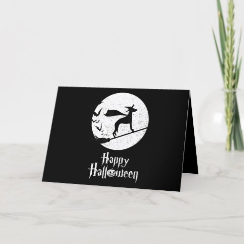 Funny Halloween Costume Witch WHIPPET Dog Lover Holiday Card