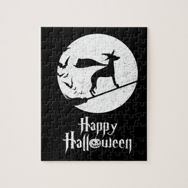 Funny Halloween Costume Witch WHIPPET Dog Lover Jigsaw Puzzle (Vertical)