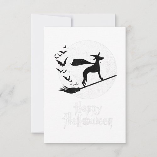 Funny Halloween Costume Witch WHIPPET Dog Lover RSVP Card